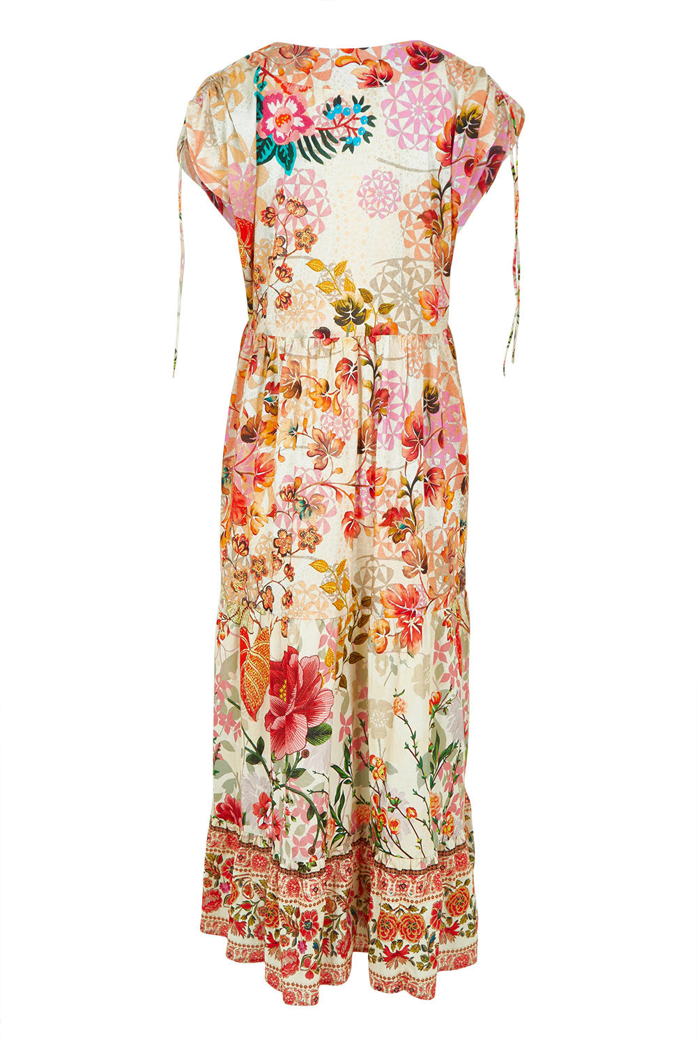 Product shot of the Rouge Bloom Bluebell Cotton Dress in colour Rouge, from the back