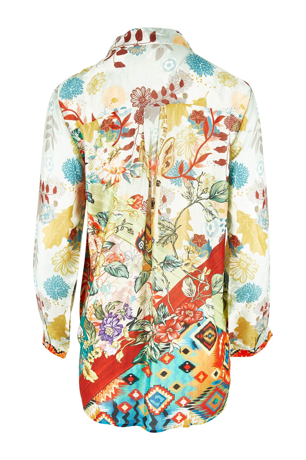 Product shot of the Deer Shirt in colour Multi (White), from the back