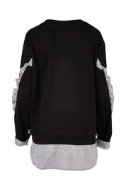 Product shot of the 2 In 1 Sweat in colour Black (Black), from the front