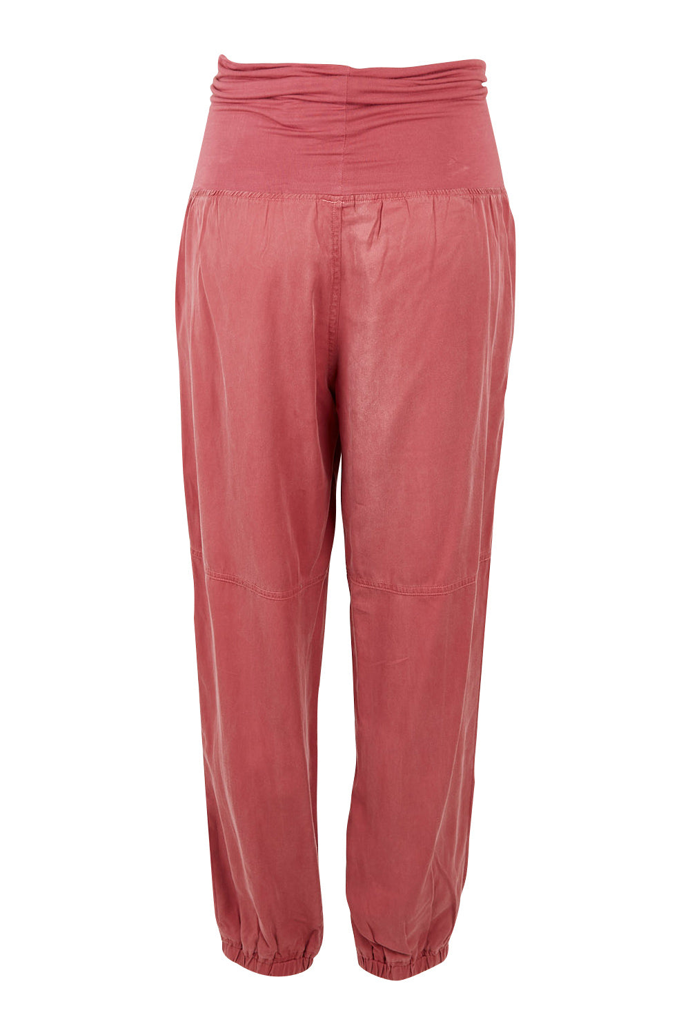 Product shot of the Lyocell Pant in colour Rose (Pink), from the back