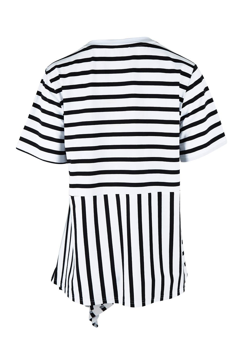 Product shot of the Visa Vera Cotton Tee in colour Blkwhite (Black), from the back