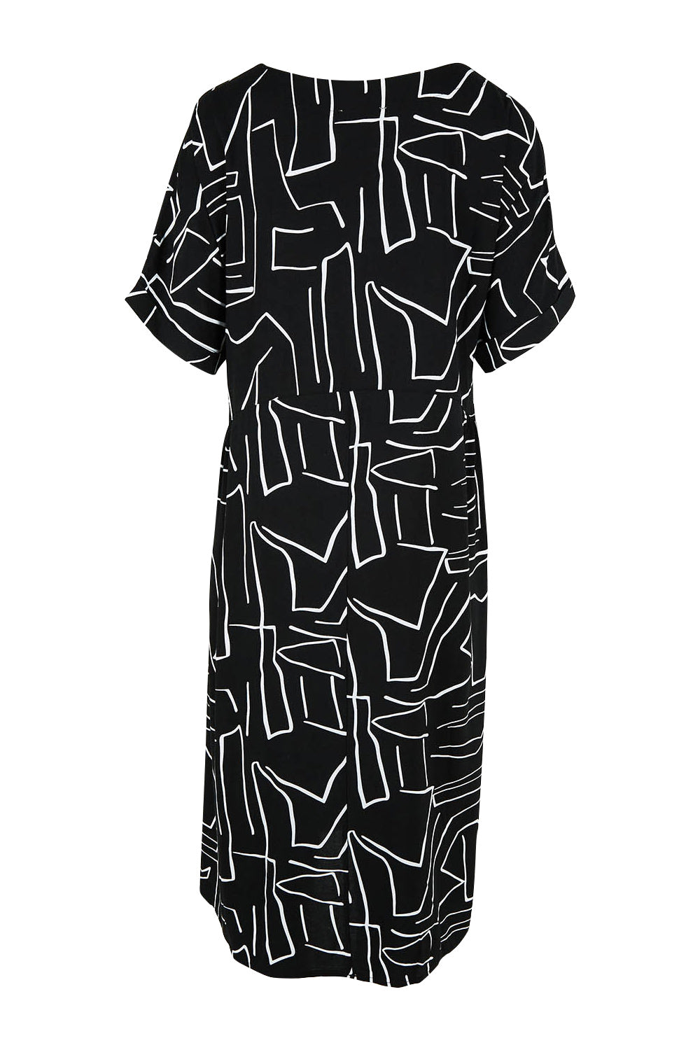 Product shot of the Empire Dress in colour Black (Black), from the back