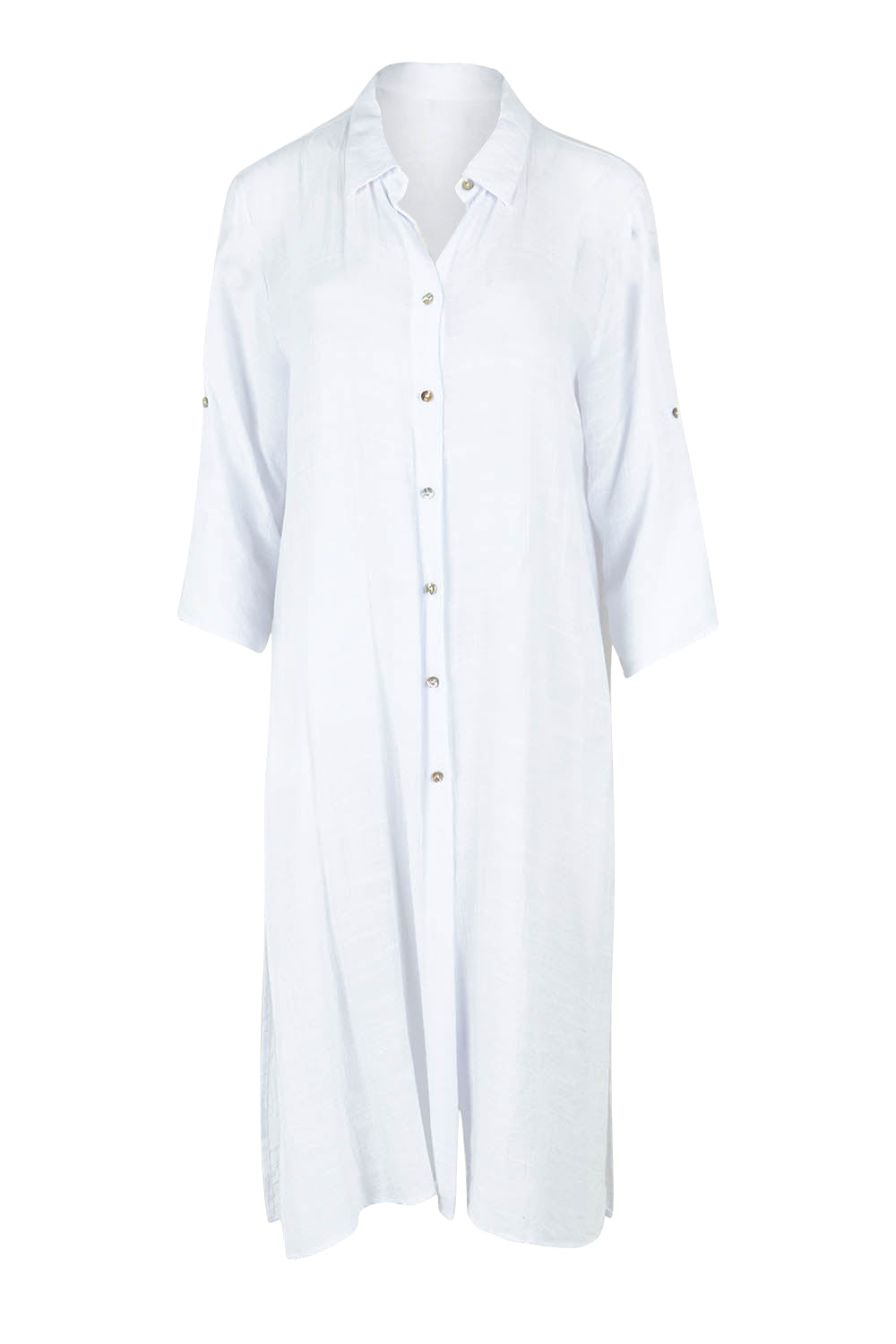 Product shot of the Duster Shirt in colour White (White), from the front