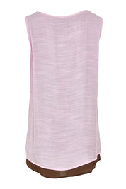 Product shot of the Layered Reversible Cami in colour Pinkchoc (Pink), from the back
