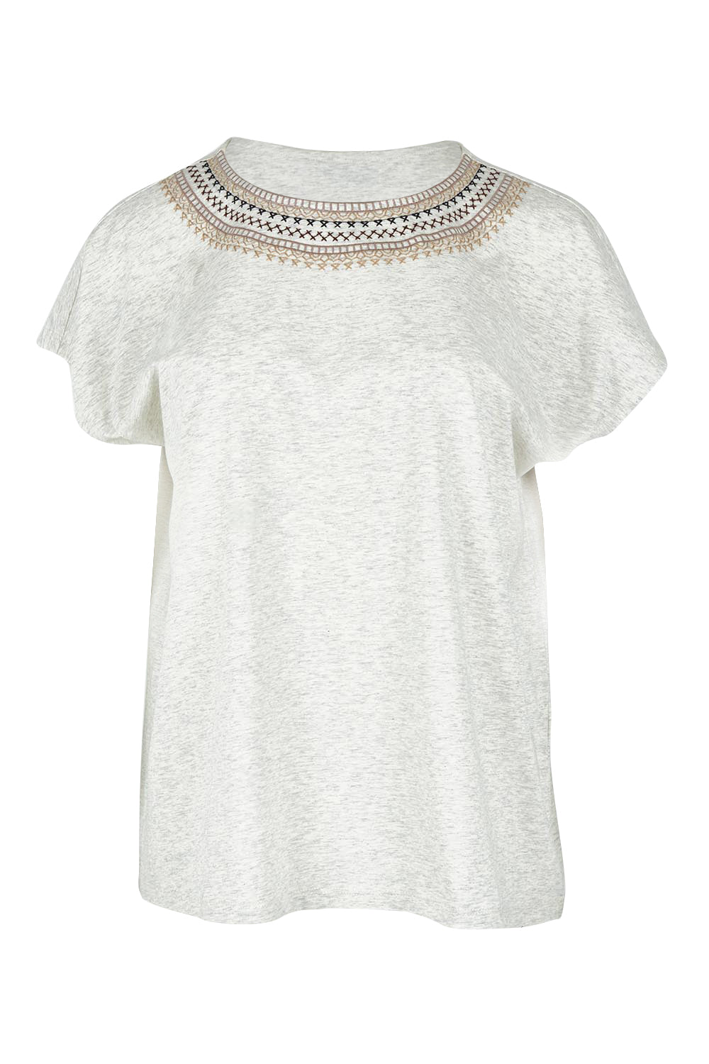 Product shot of the Cross Stitch Cotton Tee in colour Natural, from the front
