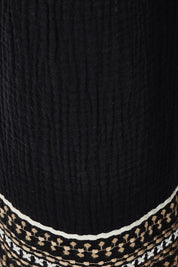Product shot of the Cross Stitch Cotton Pant in colour Black (Black), detail