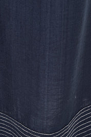 Product shot of the Top Stitch Pant in colour Navy (Blue), detail