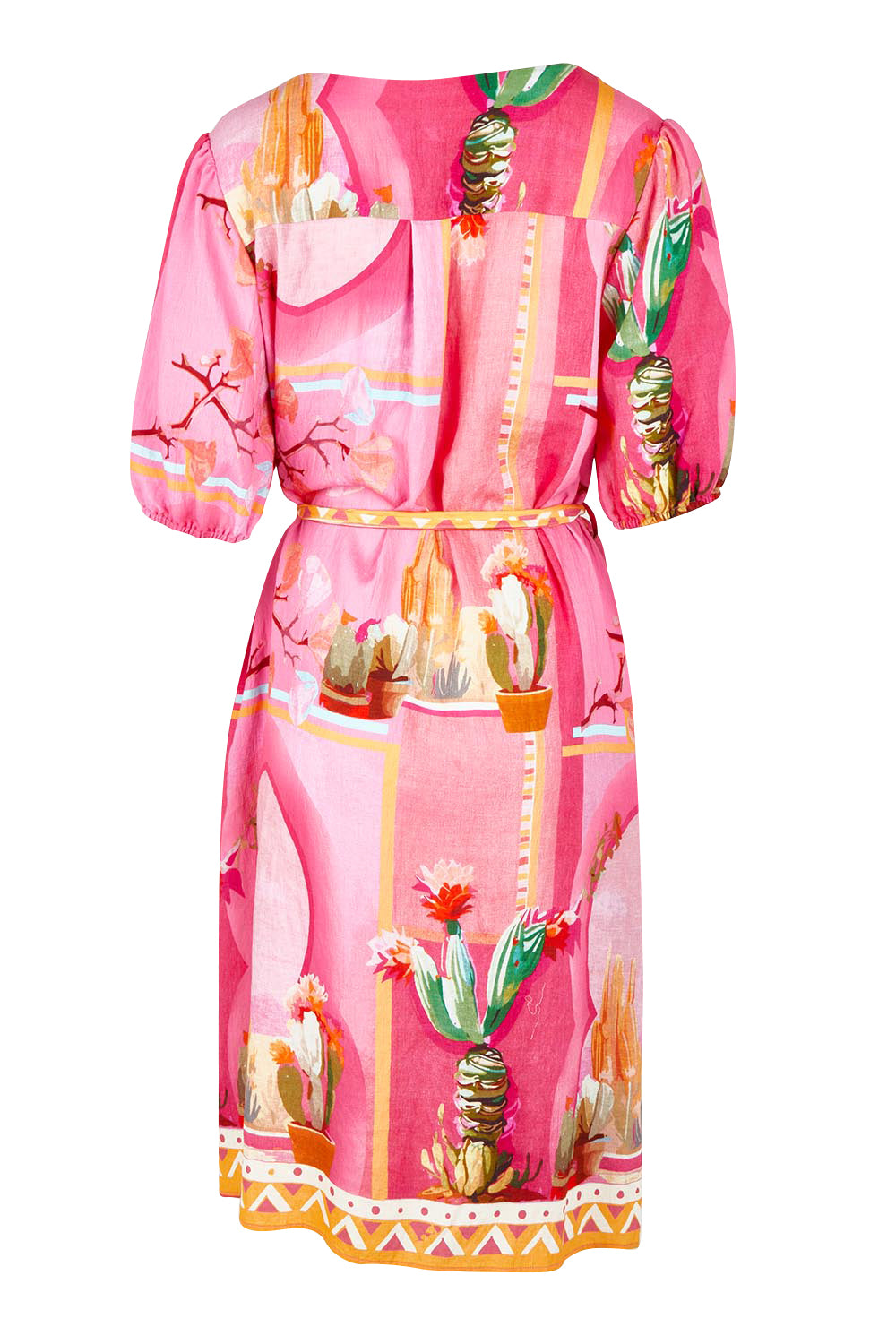 Product shot of the Tulum Dress in colour Pink (Pink), from the back
