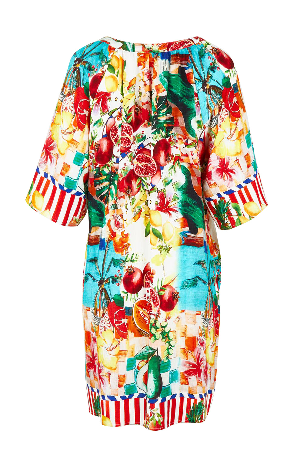 Product shot of the Positano Dress in colour Multi, from the back