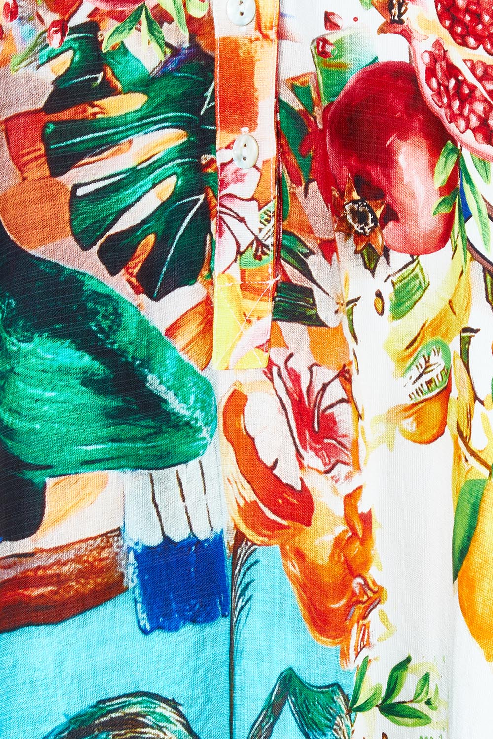 Product shot of the Positano Dress in colour Multi, detail