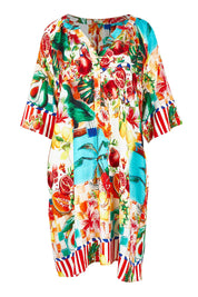 Product shot of the Positano Dress in colour Multi, from the front