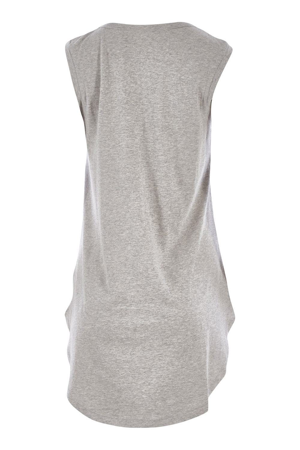Product shot of the Organic Cotton Amelia Tank in colour Greymarle (Grey), from the back