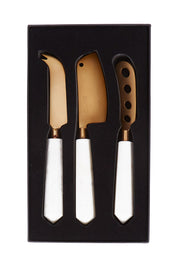 Product shot of the Copper Marble Cheese Knife Set Of 3 in colour Copper (Metallics), from the front