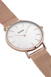 Product shot of the La Boheme Mesh Watch in colour RoseGoldW (Metallics), detail