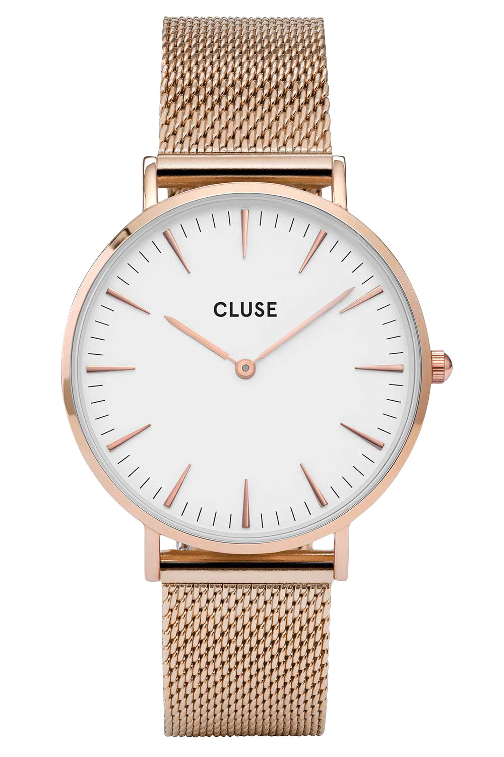 Product shot of the La Boheme Mesh Watch in colour RoseGoldW (Metallics), from the front