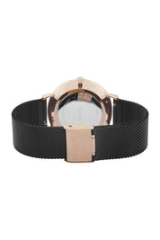 Product shot of the Chic Black Rose Gold Watch in colour Blackrose (Black), from the back