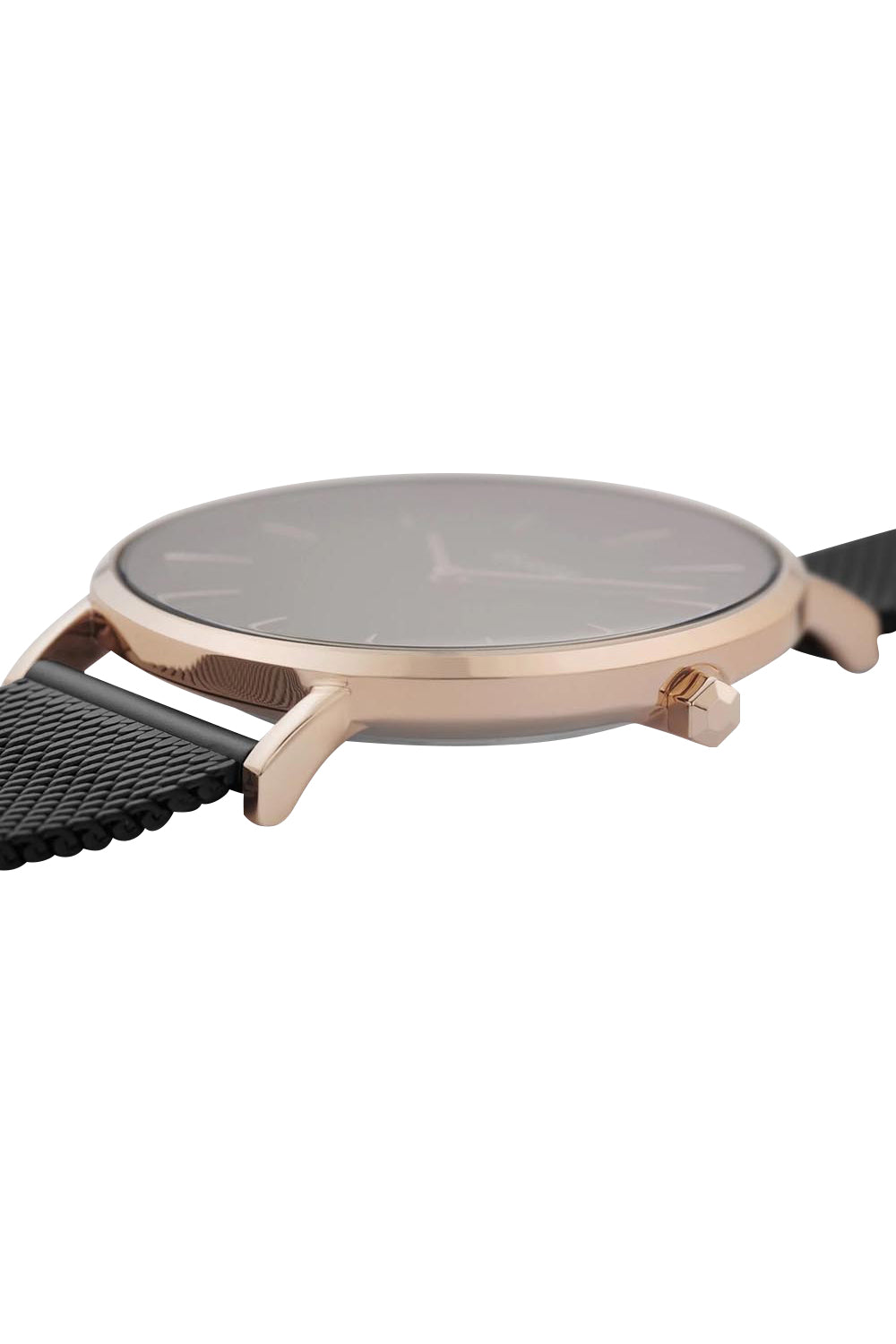 Product shot of the Chic Black Rose Gold Watch in colour Blackrose (Black), detail