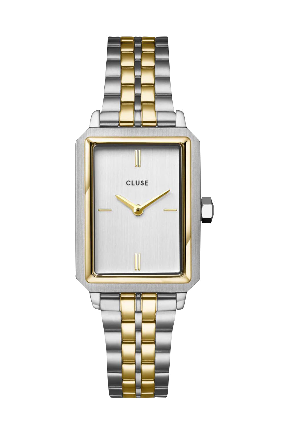 Product shot of the Fluette Bicolour Watch in colour Silvergold (Metallics), from the front
