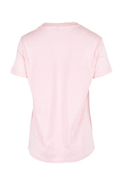 Product shot of the Stress Less Love More Tee in colour Pink (Pink), from the back
