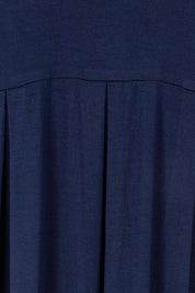 Product shot of the Box Pleat Dress in colour Navy (Blue), detail