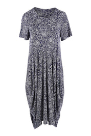 Product shot of The Bounce Dress in colour Navy (Blue), from the front