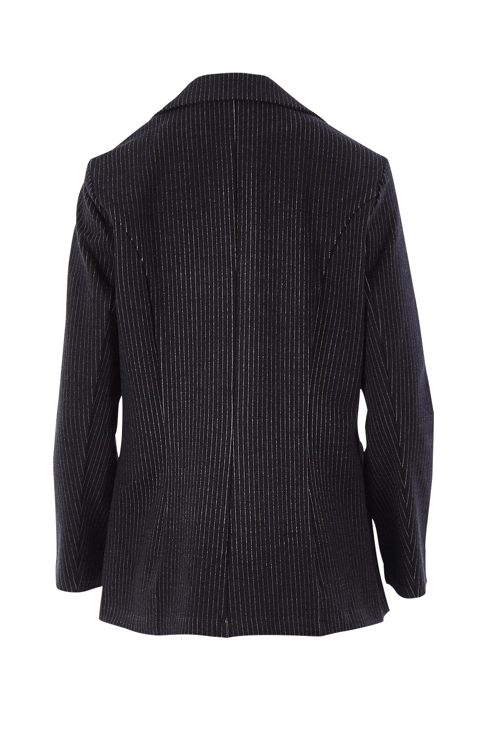 Preloved Pinstripe Jacket - Black