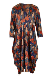 Product shot of the Bounce Dress in colour Multi, from the front