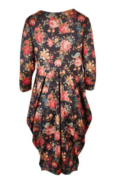 Product shot of the Bounce Dress in colour Paisley (Black), from the back
