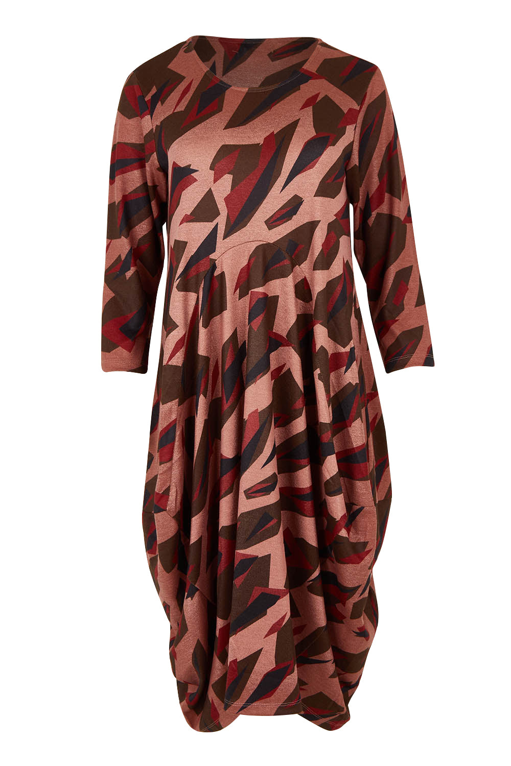 Product shot of the Bounce Dress in colour Pinkred (Pink), from the front