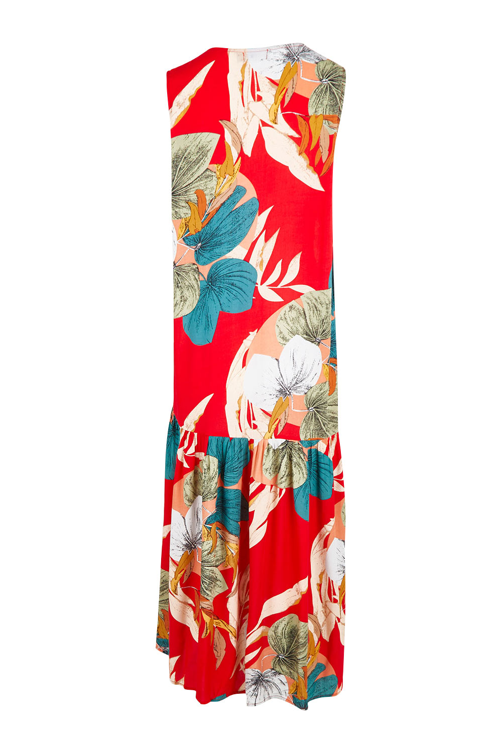 Preloved Hi Rise Print Dress - Red
