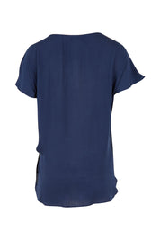 Product shot of the Bora Bora Top in colour Navy (Blue), from the back