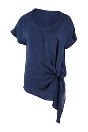 Product shot of the Bora Bora Top in colour Navy (Blue), from the front