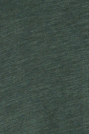 Product shot of the Ruffle 3/4 Sleeve Top in colour Forest (Green), detail