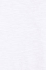 Product shot of the Ruffle 3/4 Sleeve Top in colour White (White), detail