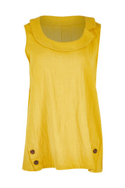 Product shot of the Upcycle Cowly Top in colour Sunflower, from the front