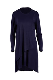 Product shot of the Overlay Tunic in colour Navy (Blue), from the front