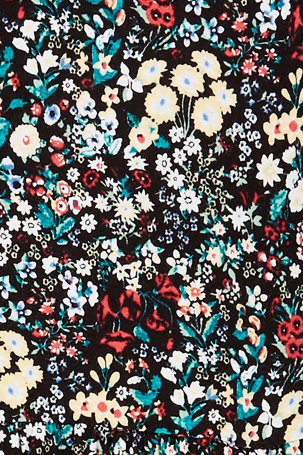 Product shot of the Jessie 3/4 Sleeve Dress in colour Ditsy (Blue), detail