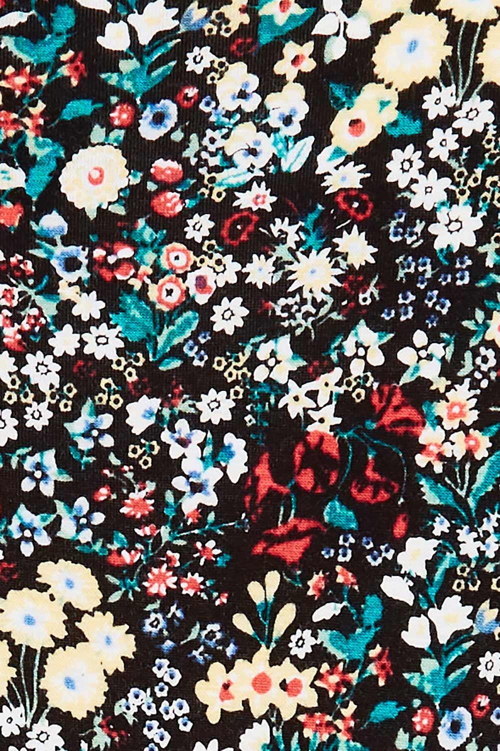 Product shot of the Jessie 3/4 Sleeve Dress in colour Ditsy (Blue), detail