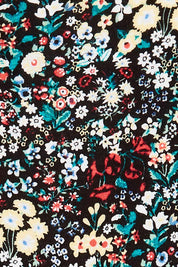 Product shot of the Jessie 3/4 Sleeve Dress in colour Ditsy (Blue), detail