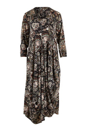 Product shot of the Jo Jo Print Jersey Dress in colour Green (Green), from the front