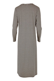 Product shot of the Stripe Maxi Dress in colour Blackbeige (Black), from the back