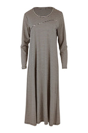 Product shot of the Stripe Maxi Dress in colour Blackbeige (Black), from the front