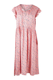 Product shot of the Penny Dress in colour Pink (Pink), from the front