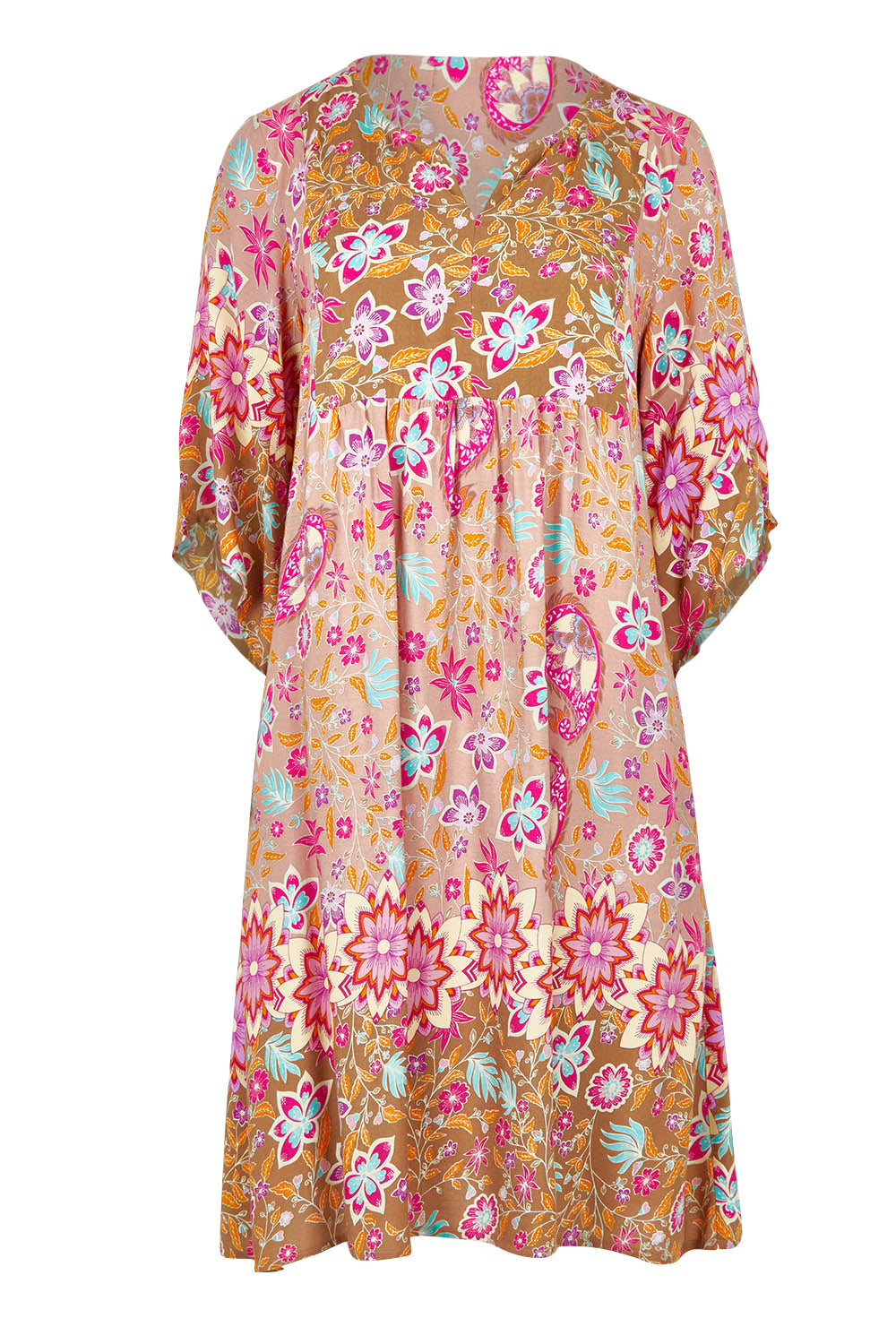 Product shot of the Sun Dress in colour Floral, from the front