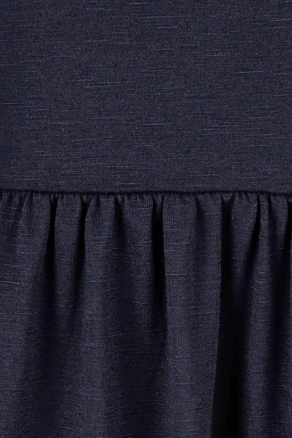 Product shot of the Short Sleeve Holiday Dress in colour Navy (Blue), detail