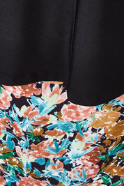 Product shot of the Forgiveness Long Dress in colour Blkfloral (Black), detail