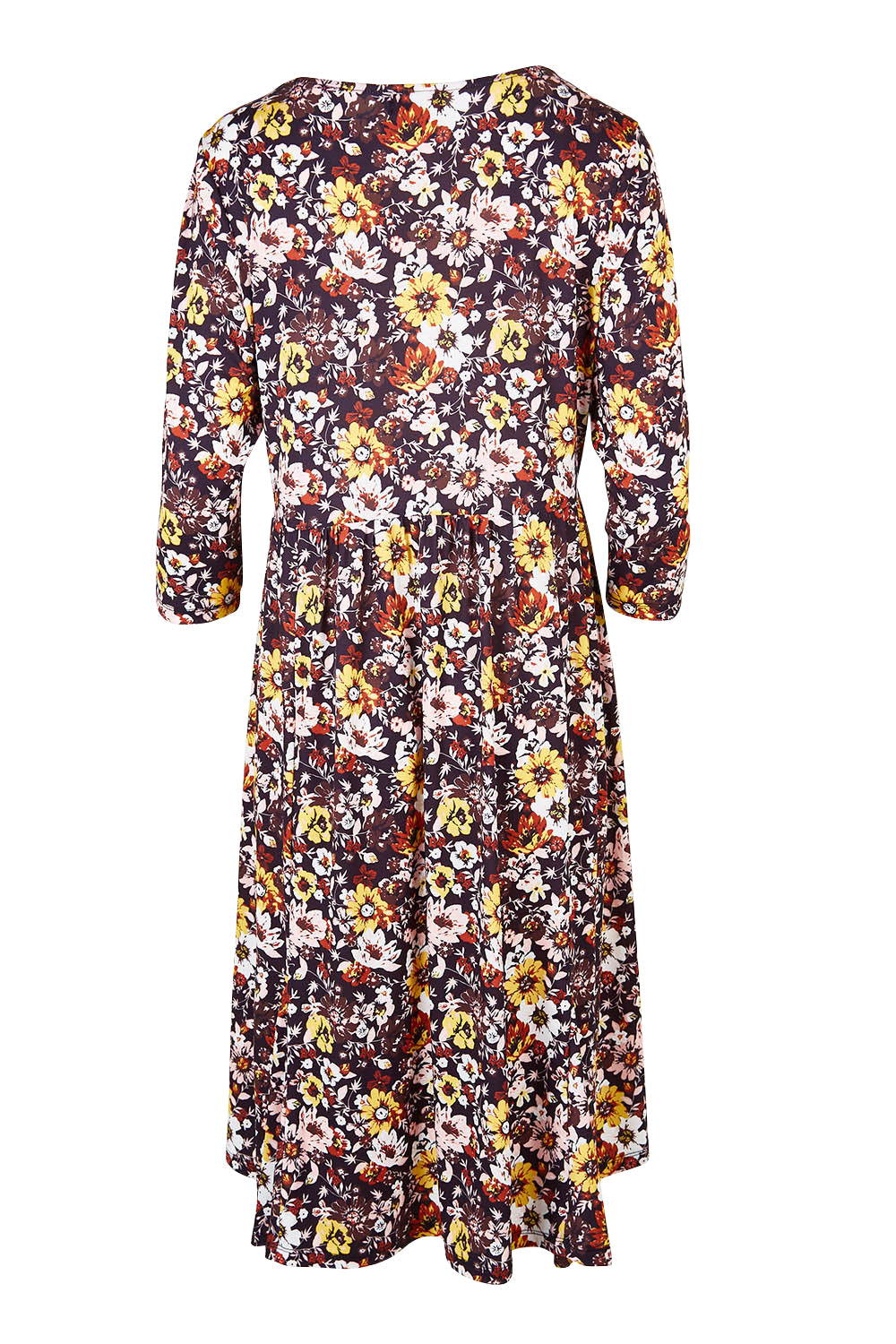 Product shot of the Jessie L/S Dress in colour Black (Black), from the back