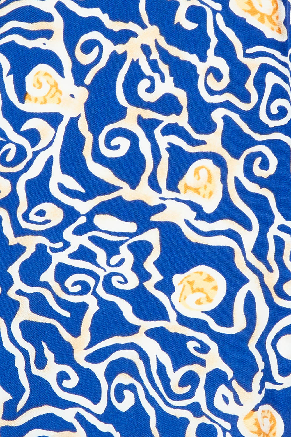 Product shot of the Wrap Flutter Dress in colour Royal (Blue), detail