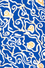 Product shot of the Wrap Flutter Dress in colour Royal (Blue), detail