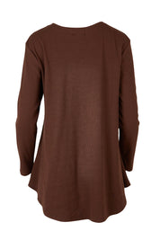 Product shot of the Swing Waffle Top in colour Espresso, from the back